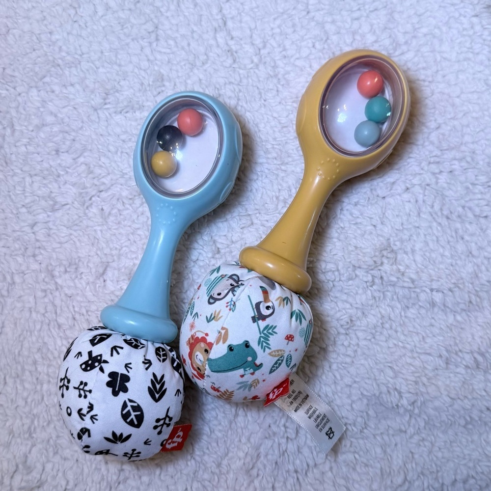 Fisher-Price Colorful Rattle Pair